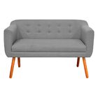 Sofá 2 Lugares Namoradeira Julia Pé Palito Castanho Linho M11