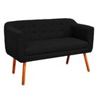 Sofá 2 Lugares Namoradeira Julia Pé Palito Castanho Linho M11