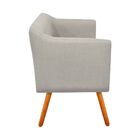 Sofá 2 Lugares Namoradeira Julia Pé Palito Castanho Linho M11