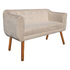 Sofá 2 Lugares Namoradeira Julia Pé Palito Castanho Suede Beg