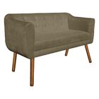 Sofá 2 Lugares Namoradeira Julia Pé Palito Castanho Suede Mar