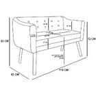Sofá 2 Lugares Namoradeira Julia Pé Palito Castanho Suede Pre