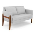 Sofá 2 Lugares Namoradeira Lana Base Madeira Linho D03 - D'ro