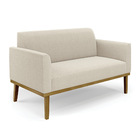 Sofá 2 Lugares Namoradeira Madeira Castanho Marisa Bouclê Beg