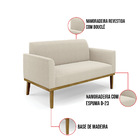 Sofá 2 Lugares Namoradeira Madeira Castanho Marisa Bouclê Beg