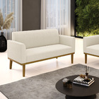 Sofá 2 Lugares Namoradeira Madeira Castanho Marisa Bouclê Beg