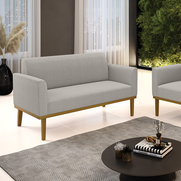 Sofá 2 Lugares Namoradeira Madeira Castanho Marisa Bouclê Cin