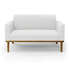 Sofá 2 Lugares Namoradeira Madeira Castanho Marisa Bouclê Off