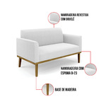 Sofá 2 Lugares Namoradeira Madeira Castanho Marisa Bouclê Off