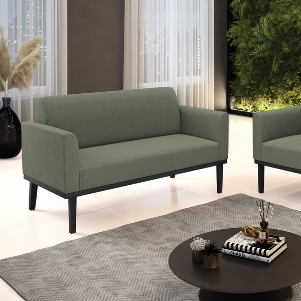 Sofá 2 Lugares Namoradeira Madeira Preto Marisa Bouclê D03 -