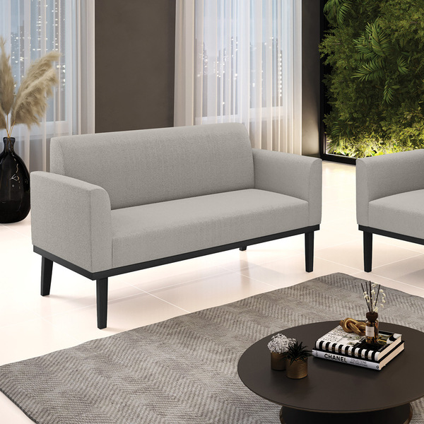 Sofá 2 Lugares Namoradeira Madeira Preto Marisa Bouclê D03 -