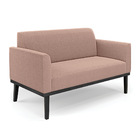 Sofá 2 Lugares Namoradeira Madeira Preto Marisa Bouclê Rosê D