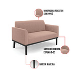 Sofá 2 Lugares Namoradeira Madeira Preto Marisa Bouclê Rosê D