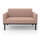 Sofá 2 Lugares Namoradeira Madeira Preto Marisa Bouclê Rosê D