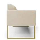 Sofá 2 Lugares Namoradeira Marisa Aço Industrial Dourado Sued