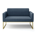 Sofá 2 Lugares Namoradeira Marisa Aço Industrial Dourado Sued