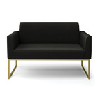 Sofá 2 Lugares Namoradeira Marisa Aço Industrial Dourado Sued