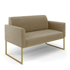 Sofá 2 Lugares Namoradeira Marisa Aço Industrial Dourado Sued