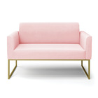 Sofá 2 Lugares Namoradeira Marisa Aço Industrial Dourado Sued