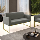 Sofá 2 Lugares Namoradeira Marisa Aço Industrial Dourado Sued