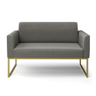 Sofá 2 Lugares Namoradeira Marisa Aço Industrial Dourado Sued