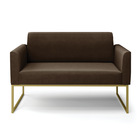 Sofá 2 Lugares Namoradeira Marisa Aço Industrial Dourado Sued