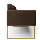 Sofá 2 Lugares Namoradeira Marisa Aço Industrial Dourado Sued