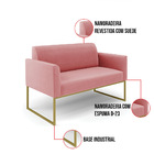 Sofá 2 Lugares Namoradeira Marisa Aço Industrial Dourado Sued