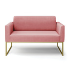 Sofá 2 Lugares Namoradeira Marisa Aço Industrial Dourado Sued