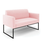 Sofá 2 Lugares Namoradeira Marisa Aço Industrial Preto Suede