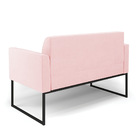 Sofá 2 Lugares Namoradeira Marisa Aço Industrial Preto Suede