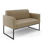 Sofá 2 Lugares Namoradeira Marisa Aço Industrial Preto Suede