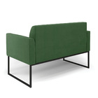 Sofá 2 Lugares Namoradeira Marisa Aço Industrial Preto Suede