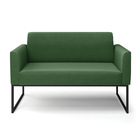 Sofá 2 Lugares Namoradeira Marisa Aço Industrial Preto Suede