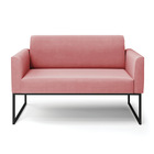 Sofá 2 Lugares Namoradeira Marisa Aço Industrial Preto Suede