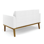 Sofá 2 Lugares Namoradeira Marisa Base Madeira Castanho Boucl