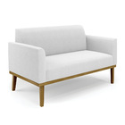 Sofá 2 Lugares Namoradeira Marisa Base Madeira Castanho Boucl