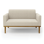 Sofá 2 Lugares Namoradeira Marisa Base Madeira Castanho Boucl