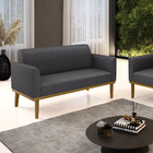 Sofá 2 Lugares Namoradeira Marisa Base Madeira Castanho Boucl