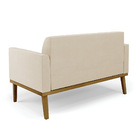 Sofá 2 Lugares Namoradeira Marisa Base Madeira Castanho Suede