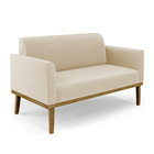 Sofá 2 Lugares Namoradeira Marisa Base Madeira Castanho Suede