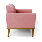 Sofá 2 Lugares Namoradeira Marisa Base Madeira Castanho Suede