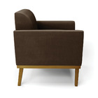 Sofá 2 Lugares Namoradeira Marisa Base Madeira Castanho Suede