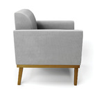 Sofá 2 Lugares Namoradeira Marisa Base Madeira Castanho Suede