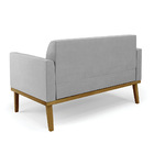 Sofá 2 Lugares Namoradeira Marisa Base Madeira Castanho Suede