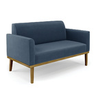 Sofá 2 Lugares Namoradeira Marisa Base Madeira Castanho Suede