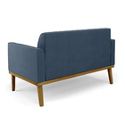Sofá 2 Lugares Namoradeira Marisa Base Madeira Castanho Suede
