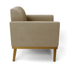 Sofá 2 Lugares Namoradeira Marisa Base Madeira Castanho Suede