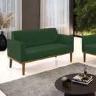 Sofá 2 Lugares Namoradeira Marisa Base Madeira Castanho Velud