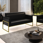 Sofá 2 Lugares Namoradeira Marisa Industrial Alta Dourada Sin